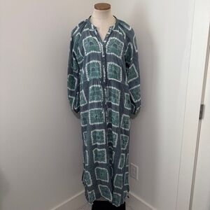 Maison Hotel Small Casilda Maxi Dress ~ Tie Dye Button Front Relaxed Fit